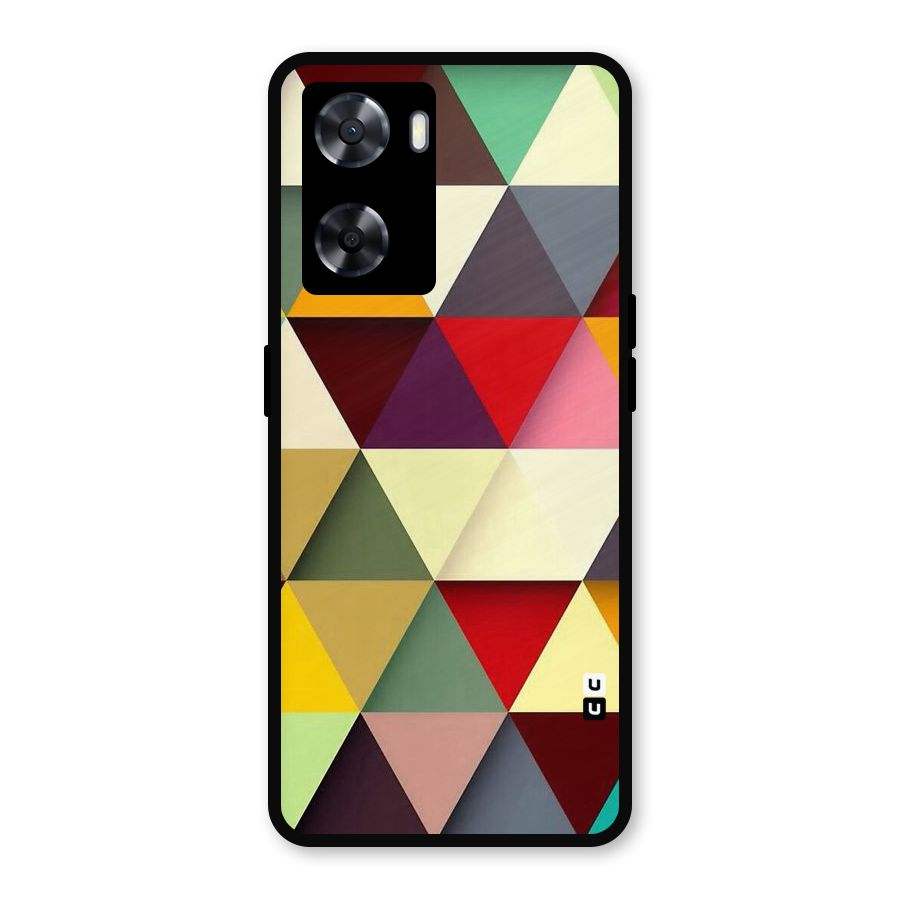 Colored Triangles Metal Back Case for Oppo A57 2022