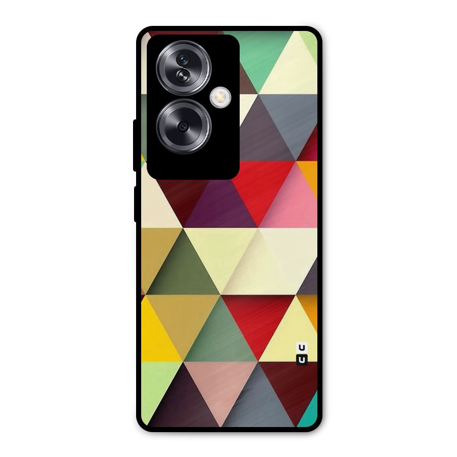 Colored Triangles Metal Back Case for Oppo A79 5G