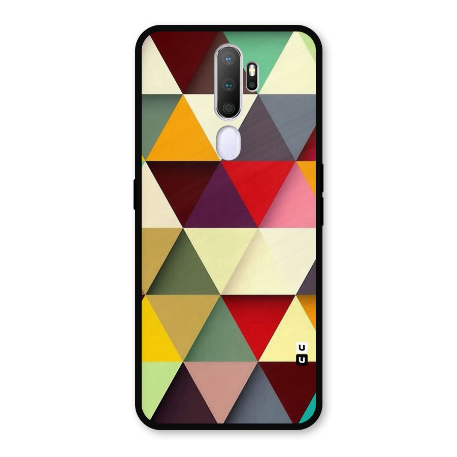 Colored Triangles Metal Back Case for Oppo A9 (2020)