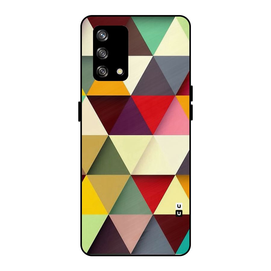 Colored Triangles Metal Back Case for Oppo F19