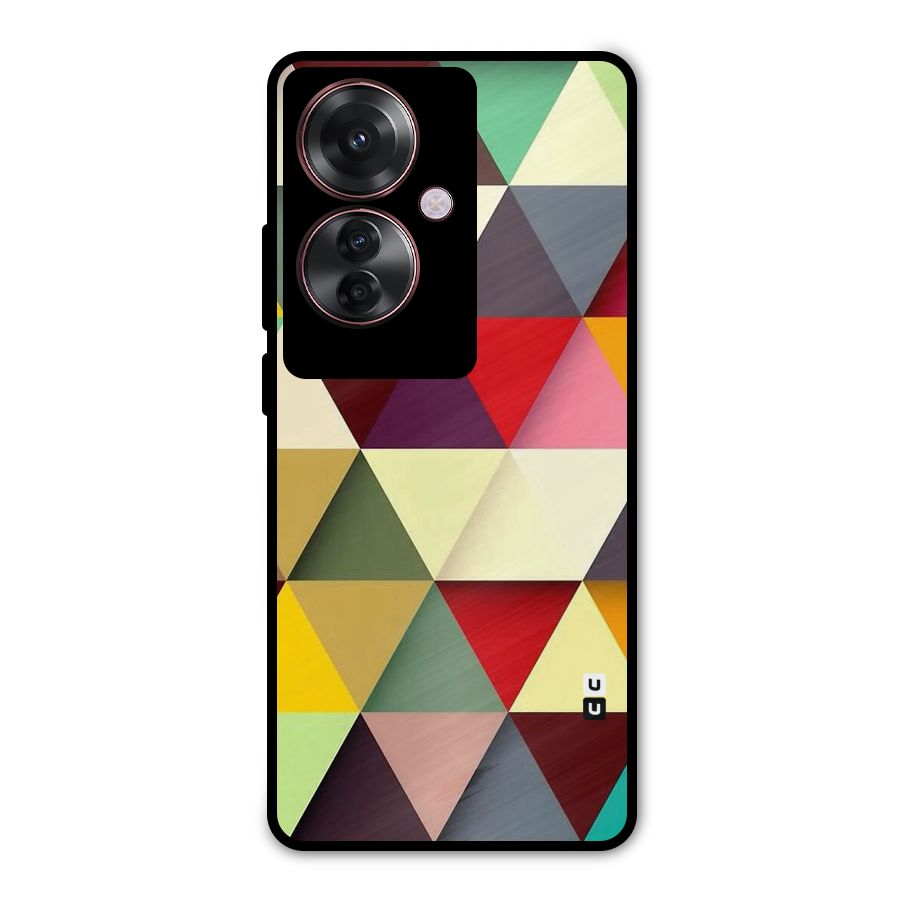 Colored Triangles Metal Back Case for Oppo F25 Pro