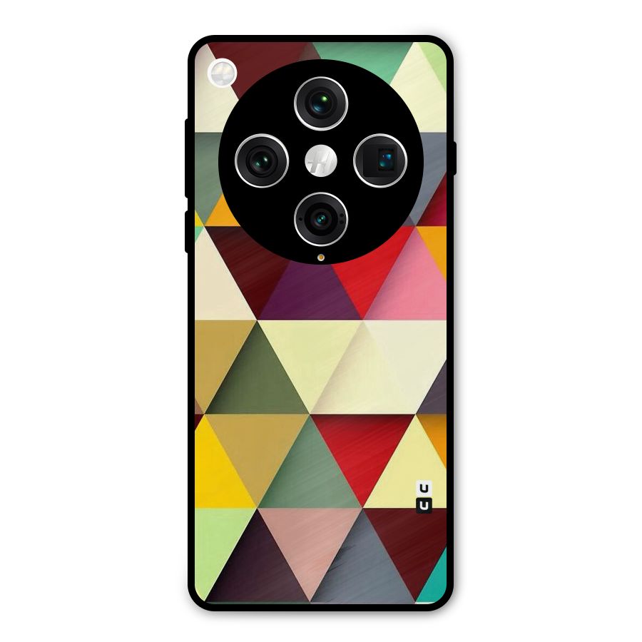Colored Triangles Metal Back Case for Oppo Find X8 Pro