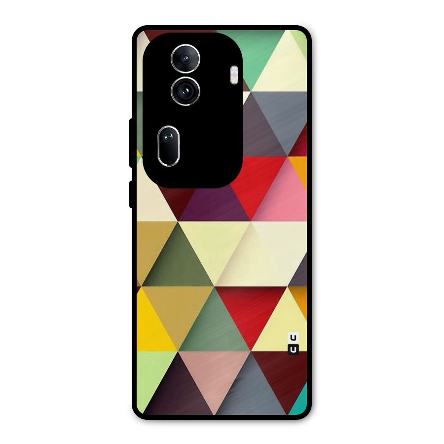 Colored Triangles Metal Back Case for Oppo Reno11 Pro 5G