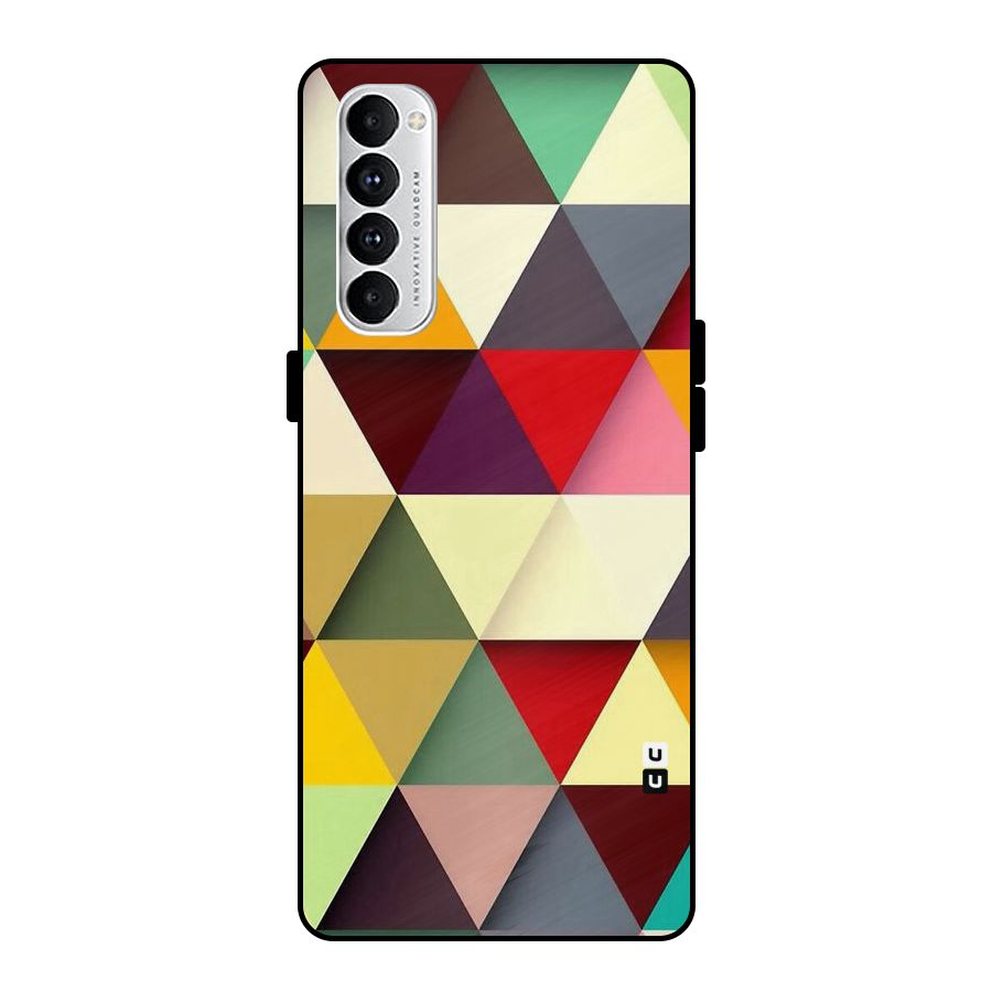 Colored Triangles Metal Back Case for Oppo Reno4 Pro