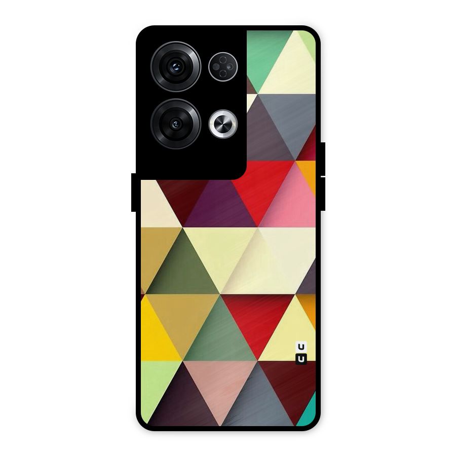 Colored Triangles Metal Back Case for Oppo Reno8 Pro 5G