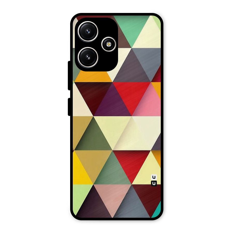 Colored Triangles Metal Back Case for Poco M6 Pro