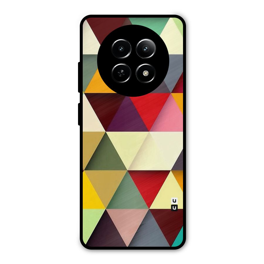 Colored Triangles Metal Back Case for Realme 12x 5G