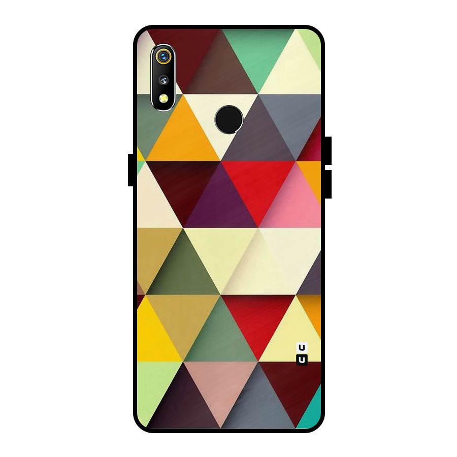 Colored Triangles Metal Back Case for Realme 3