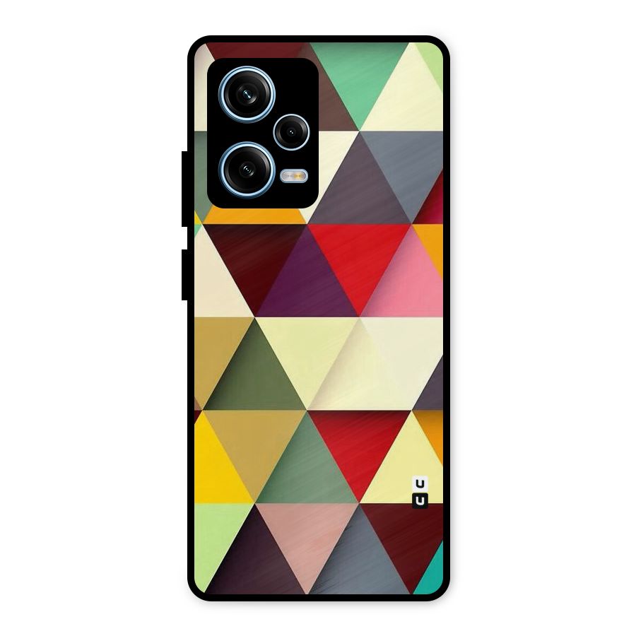 Colored Triangles Metal Back Case for Redmi Note 12 Pro