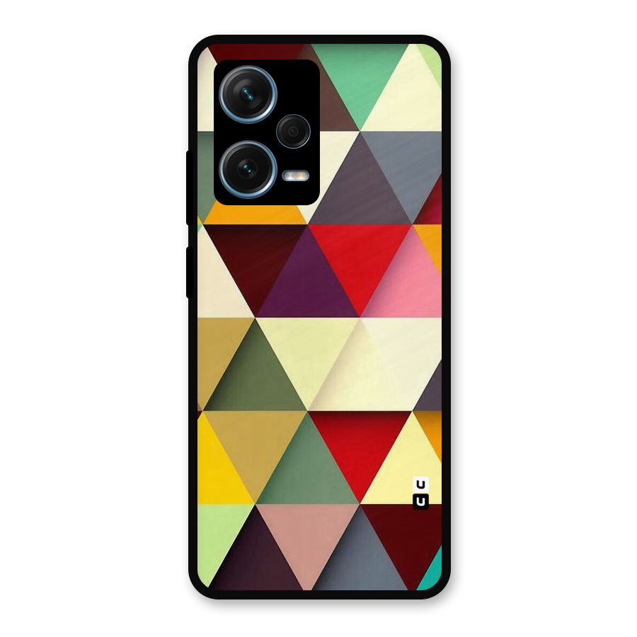 Colored Triangles Metal Back Case for Redmi Note 12 Pro Plus 5G
