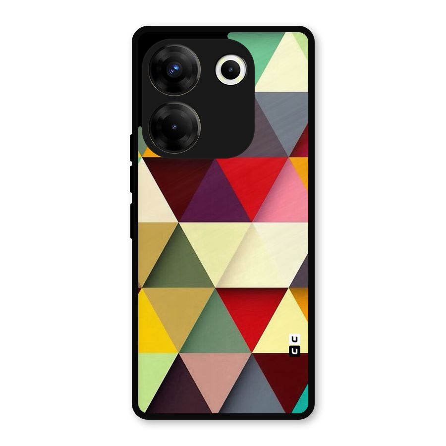 Colored Triangles Metal Back Case for Tecno Camon 20 Pro
