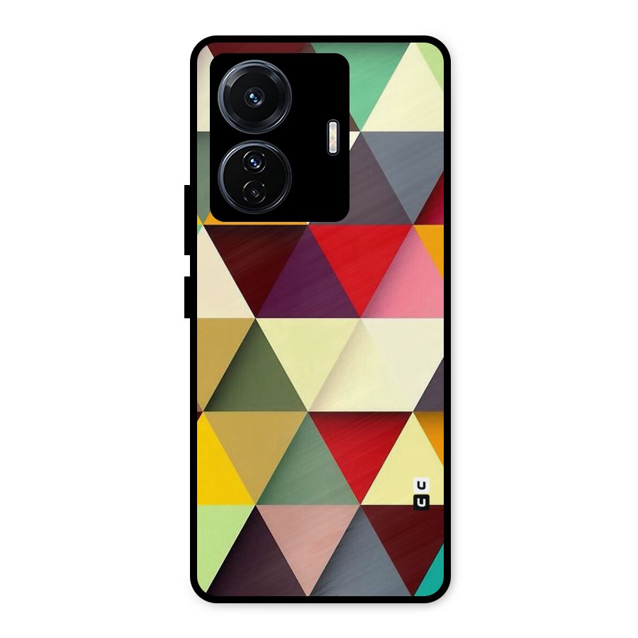 Colored Triangles Metal Back Case for Vivo T1 Pro
