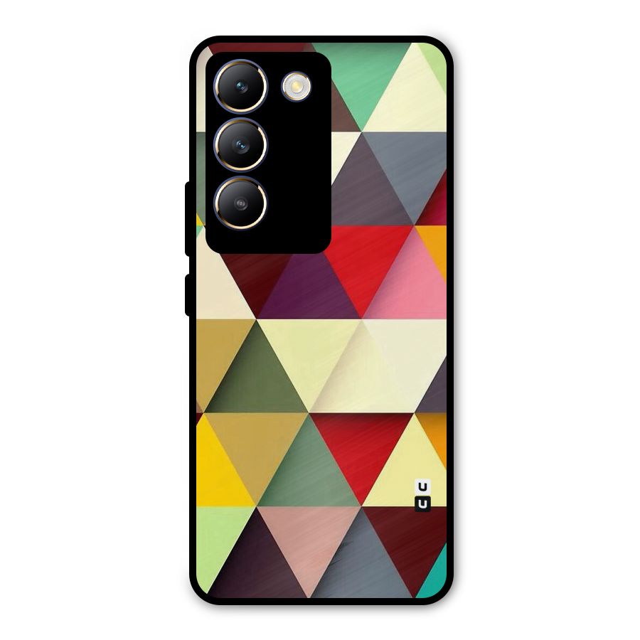 Colored Triangles Metal Back Case for Vivo T3 5G