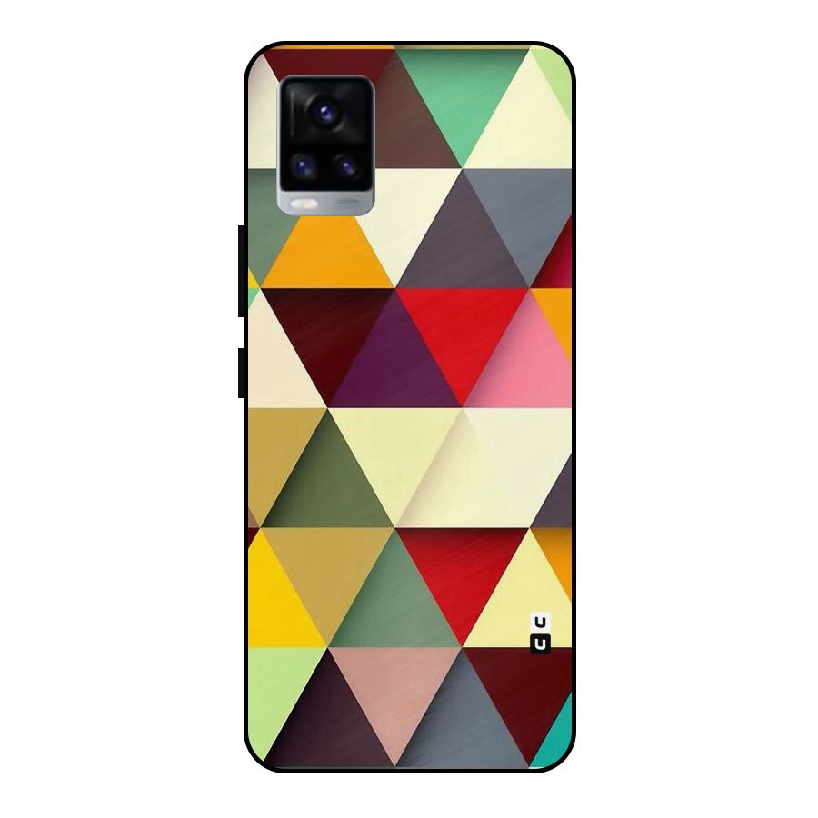 Colored Triangles Metal Back Case for Vivo V20
