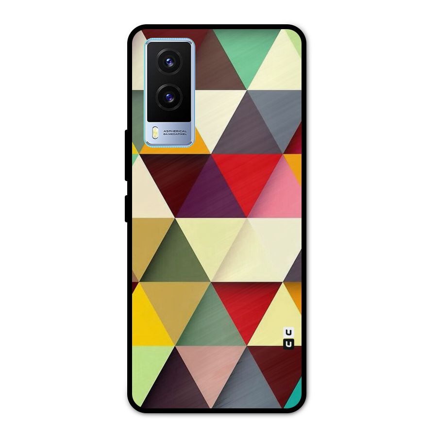 Colored Triangles Metal Back Case for Vivo V21e 5G