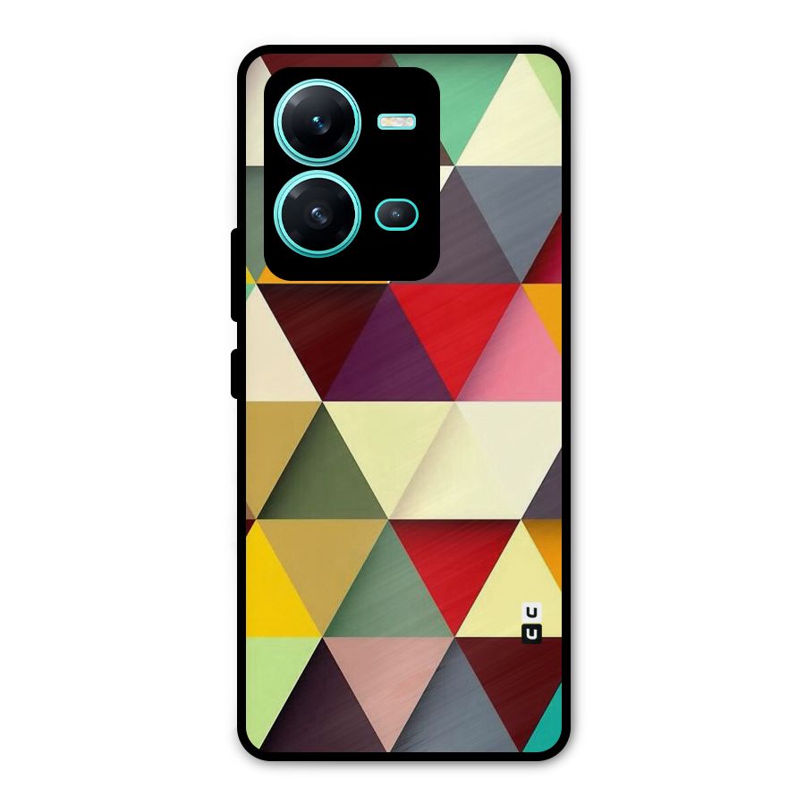 Colored Triangles Metal Back Case for Vivo V25
