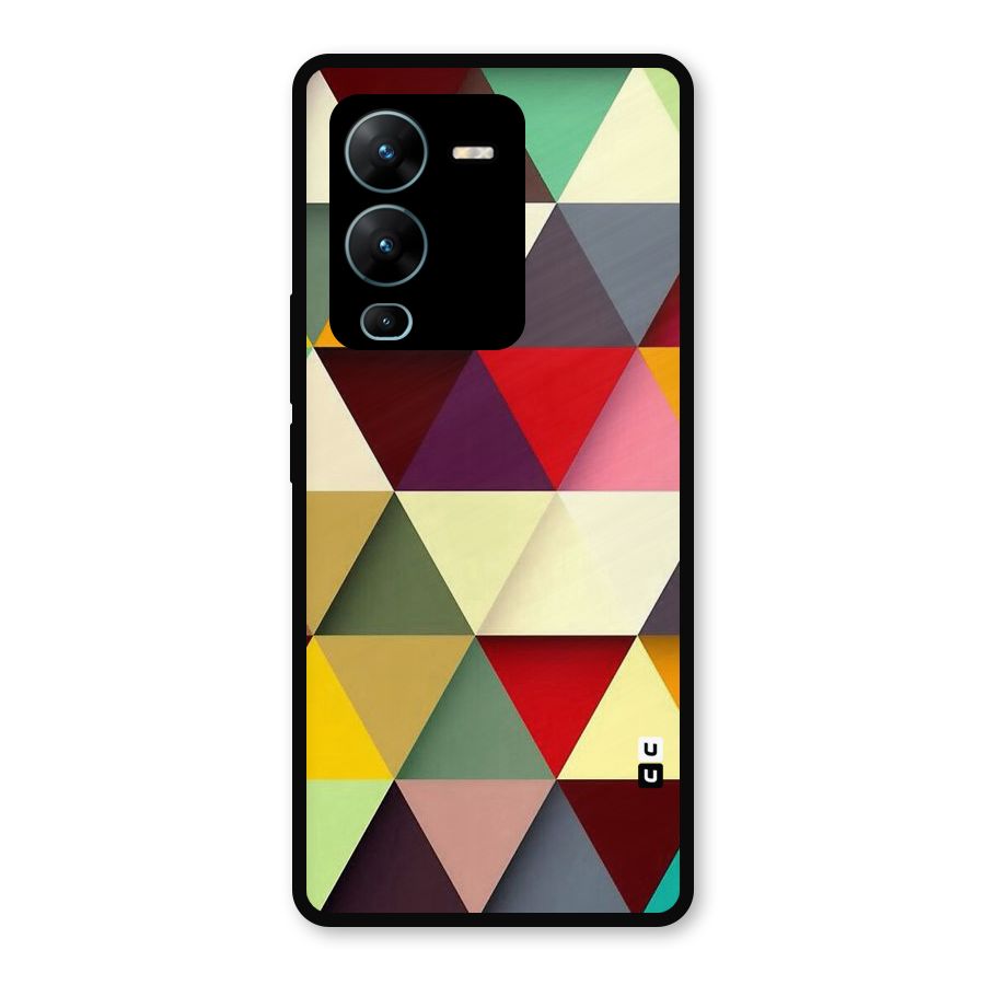 Colored Triangles Metal Back Case for Vivo V25 Pro