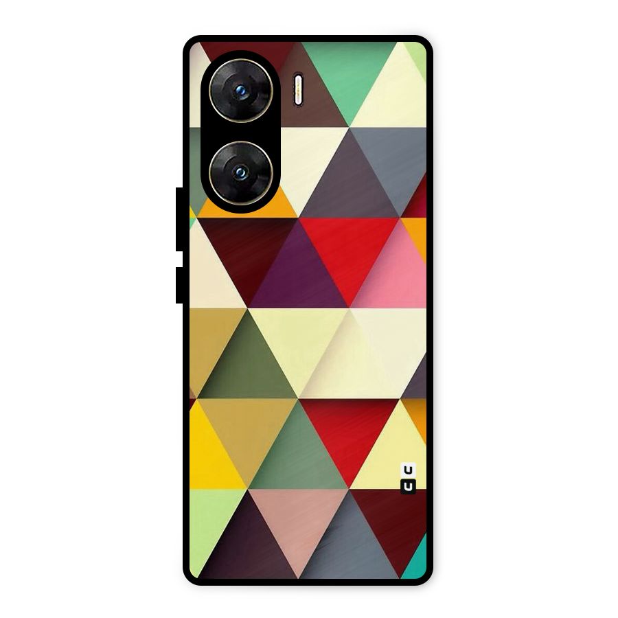 Colored Triangles Metal Back Case for Vivo V29e