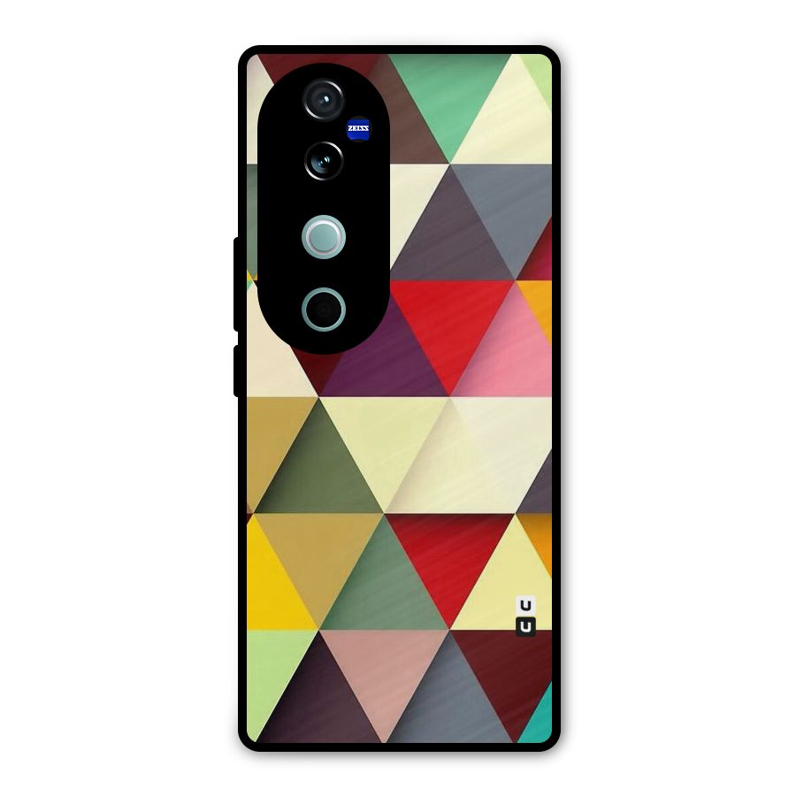 Colored Triangles Metal Back Case for Vivo V40