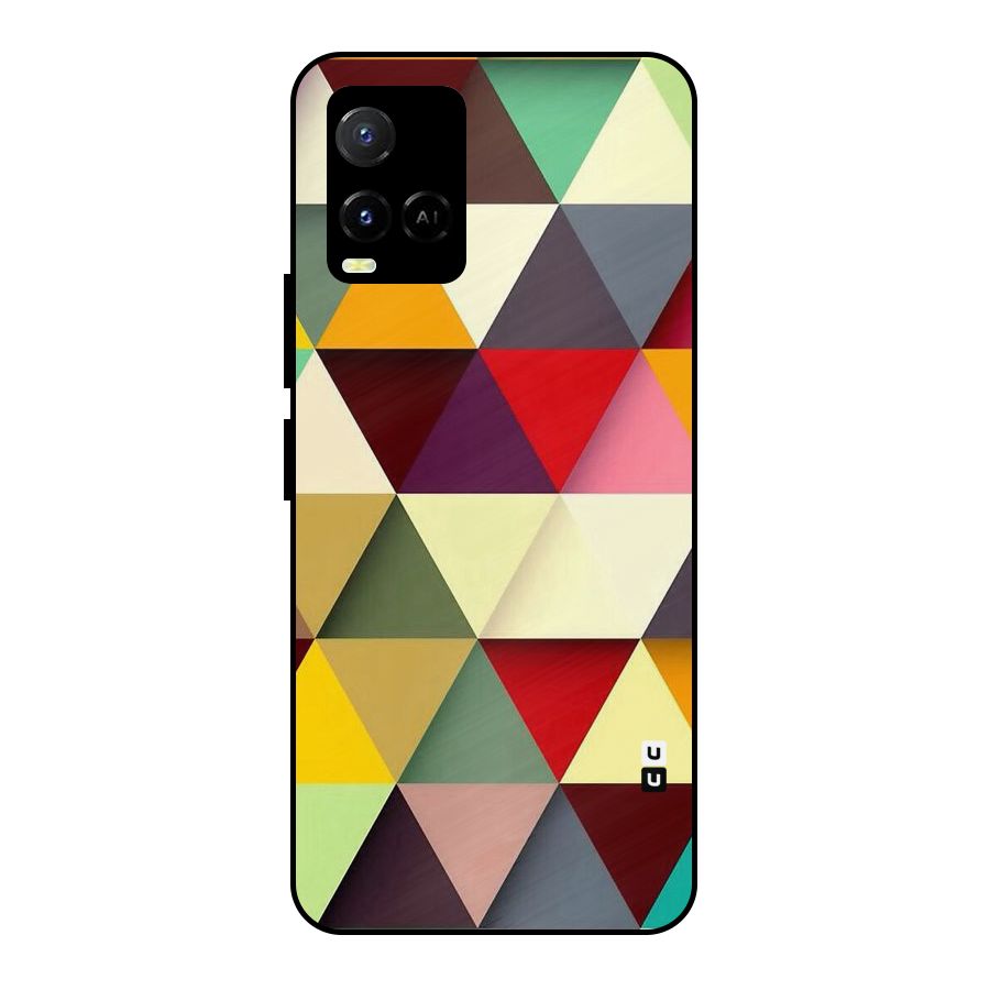 Colored Triangles Metal Back Case for Vivo Y21