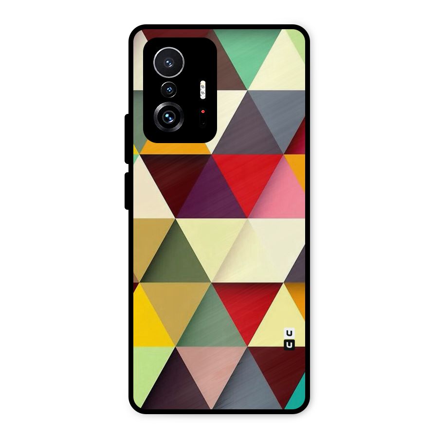 Colored Triangles Metal Back Case for Xiaomi 11T Pro