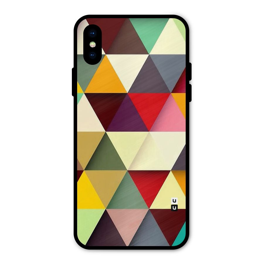 Colored Triangles Metal Back Case for iPhone X