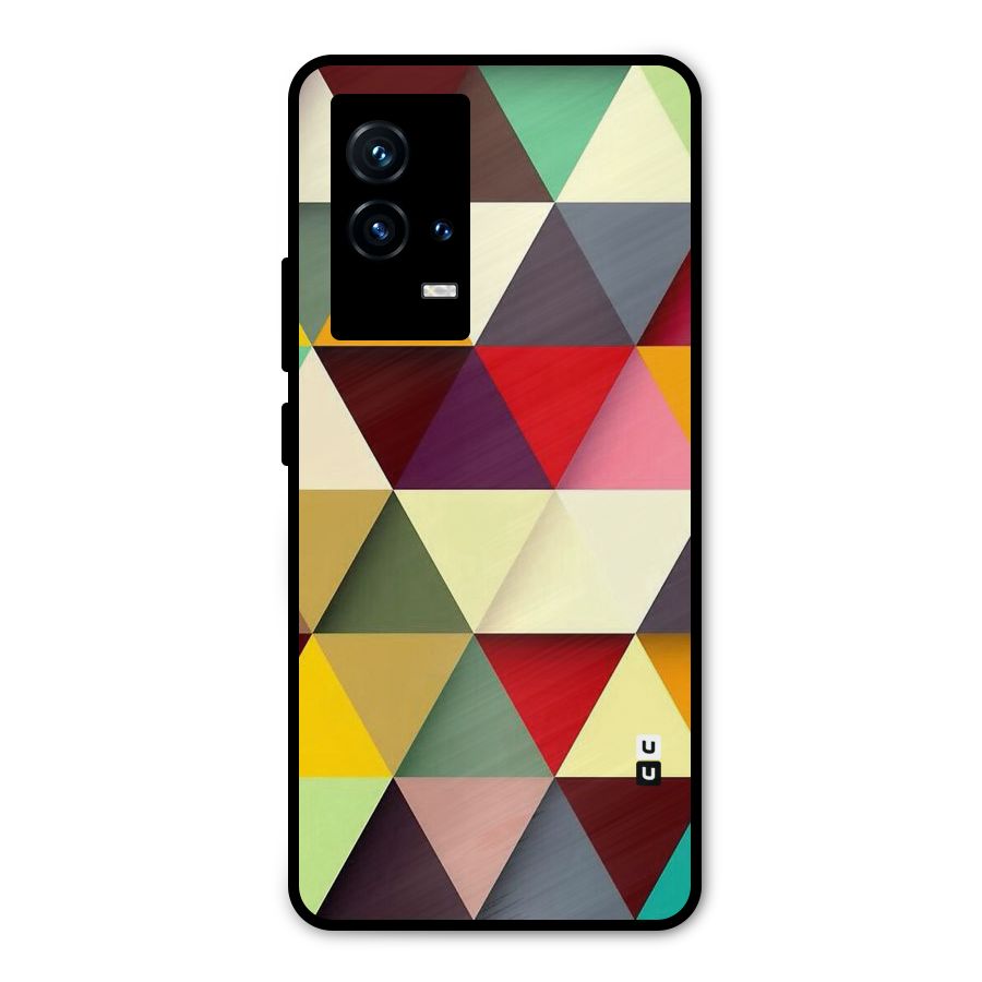 Colored Triangles Metal Back Case for iQOO 9 5G