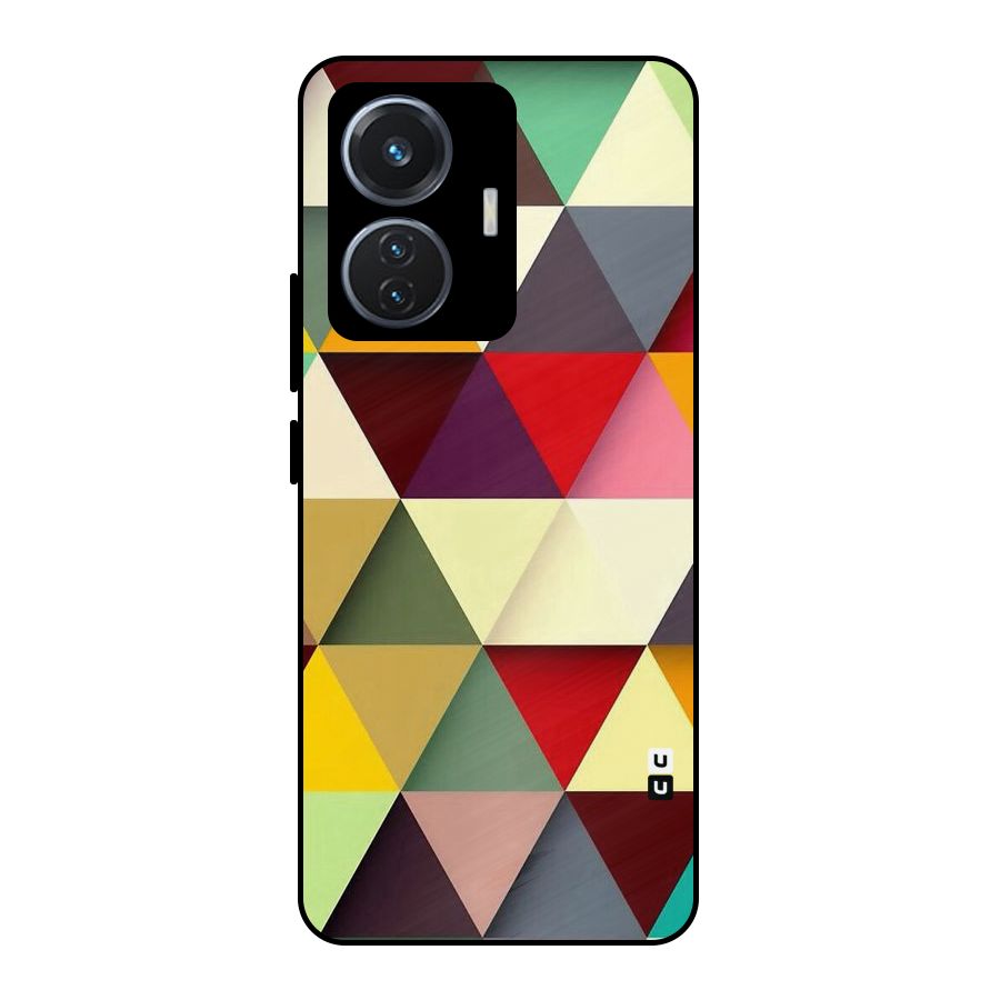 Colored Triangles Metal Back Case for iQOO Z6 44W