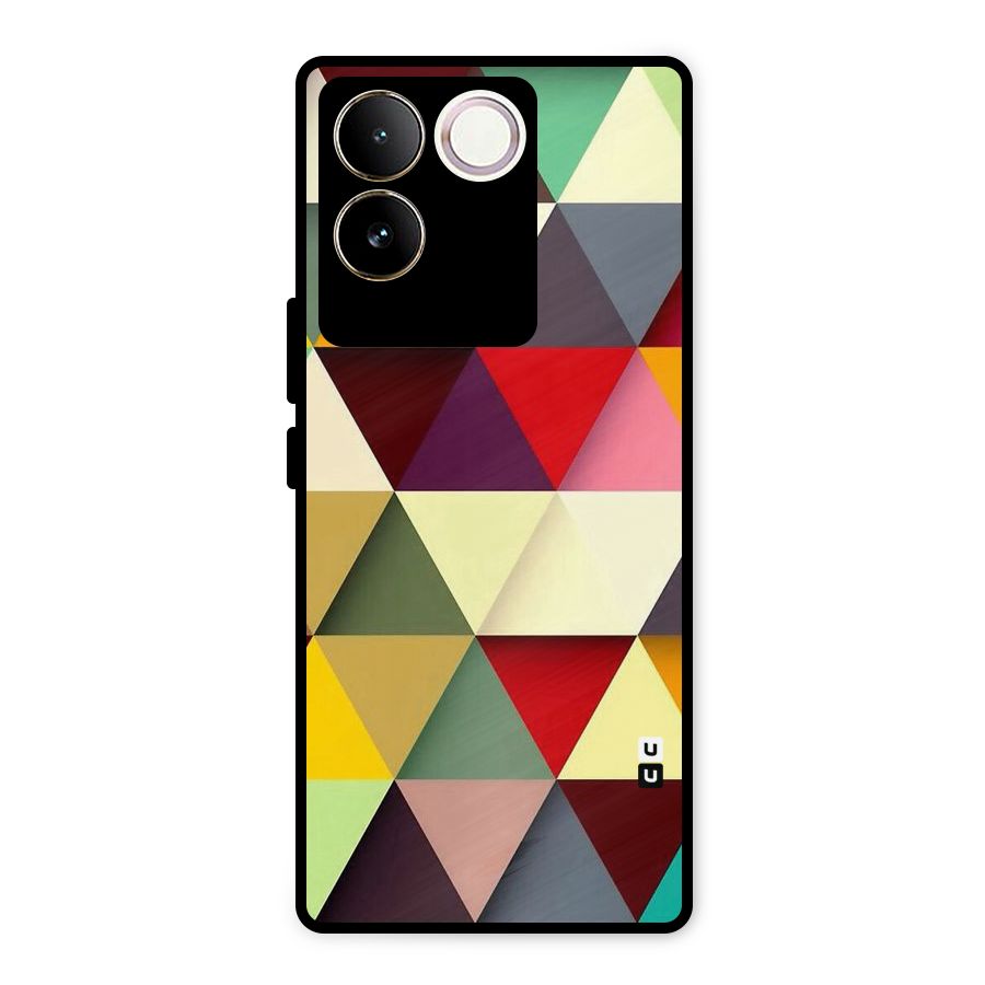 Colored Triangles Metal Back Case for iQOO Z7 Pro