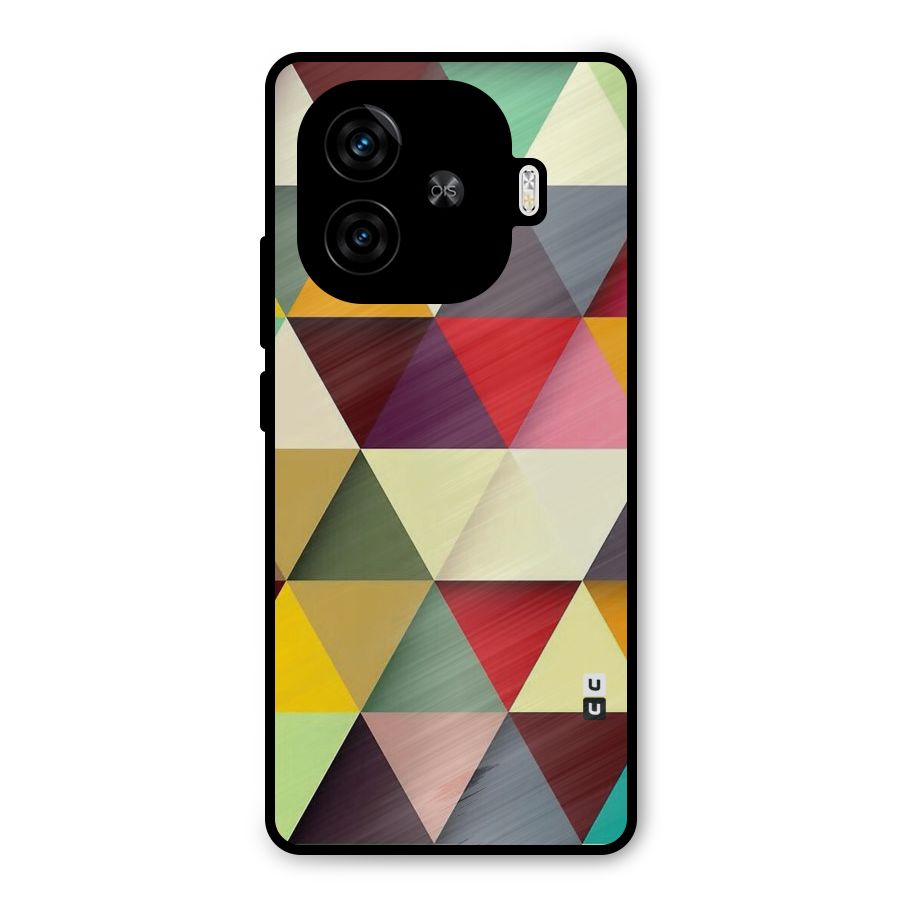 Colored Triangles Metal Back Case for iQOO Z9 Turbo