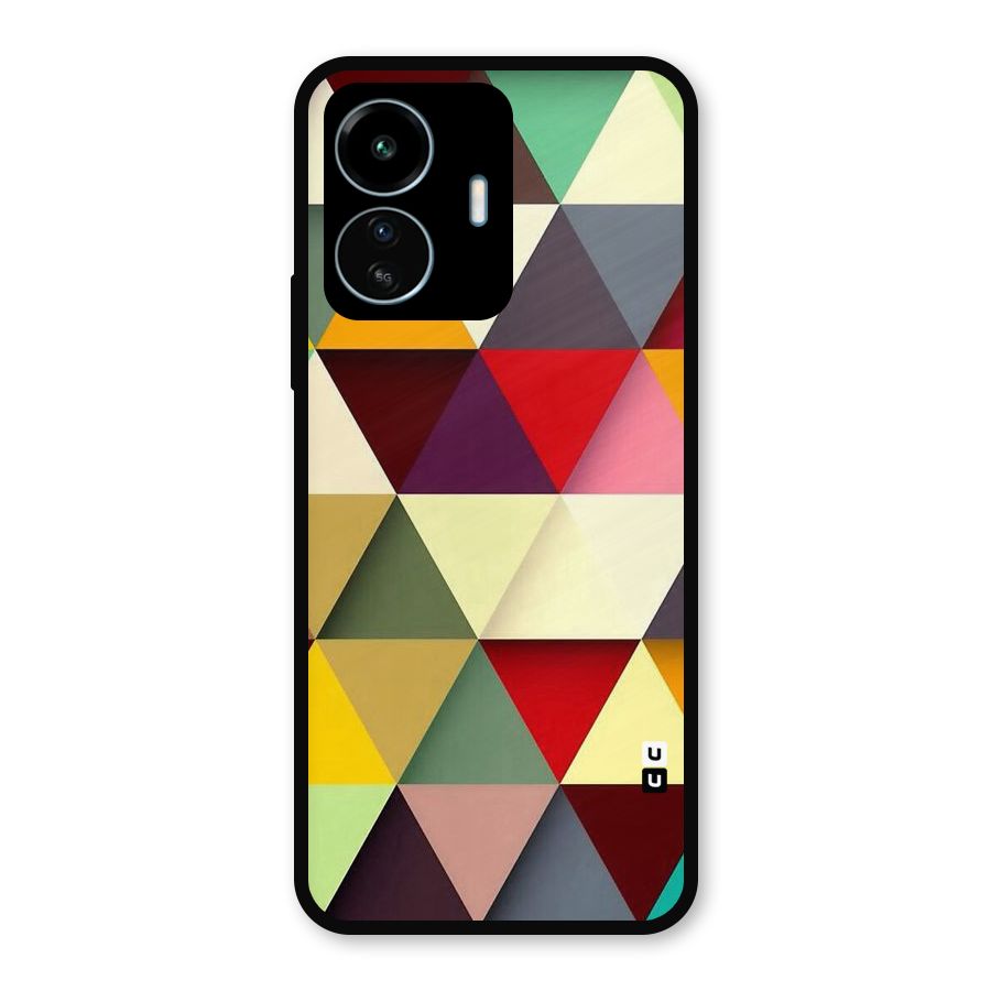 Colored Triangles Metal Back Case for vivo iQOO Z6 Lite 5G
