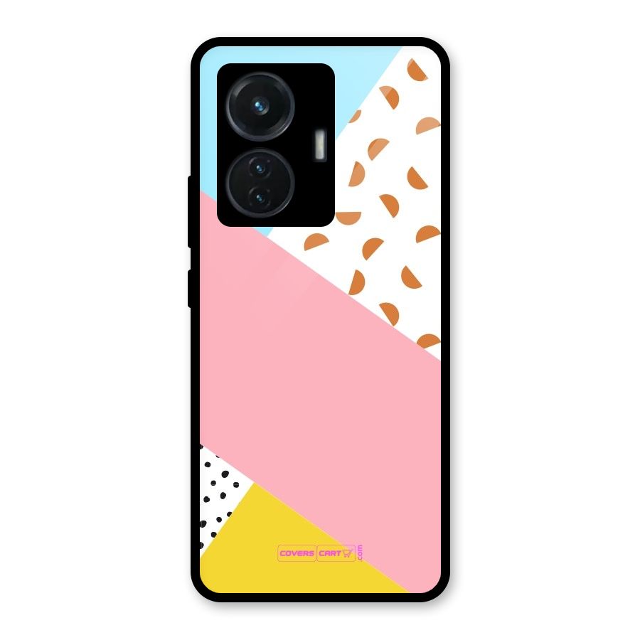 Colorful Abstract Glass Back Case for Vivo T1 44W
