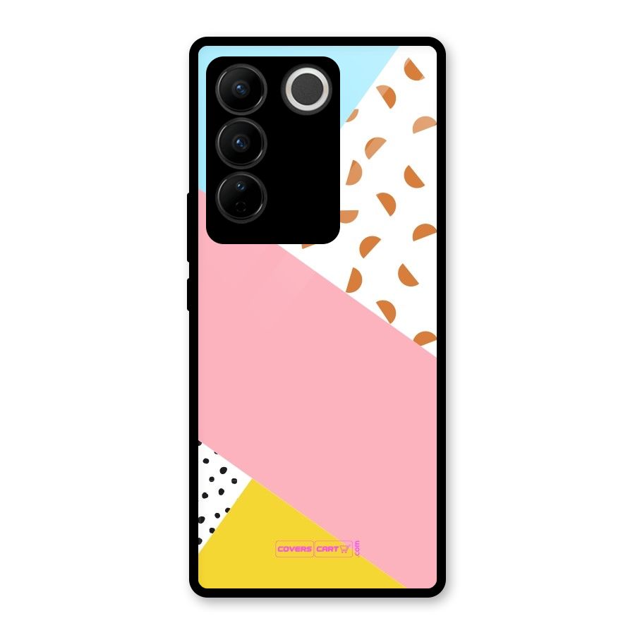 Colorful Abstract Glass Back Case for Vivo V27 Pro