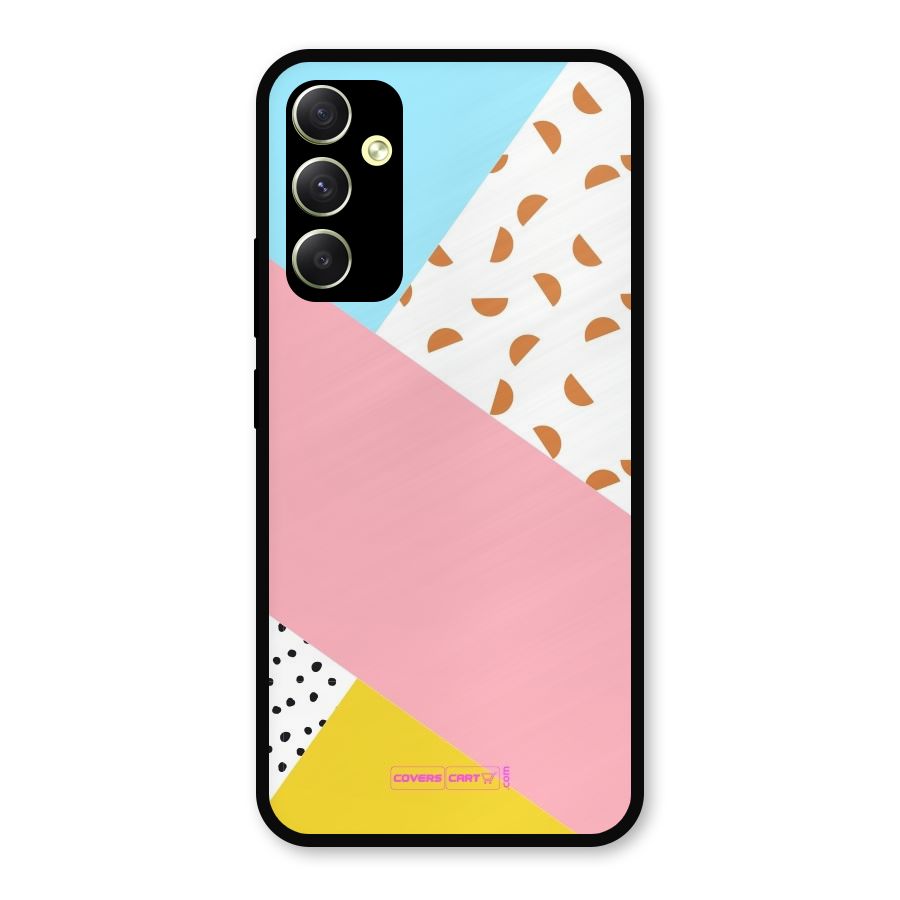 Colorful Abstract Metal Back Case for Galaxy A34