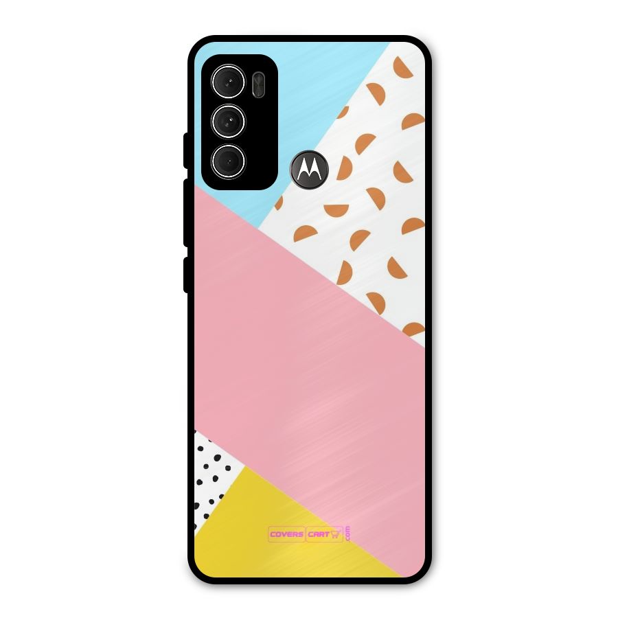 Colorful Abstract Metal Back Case for Moto G60
