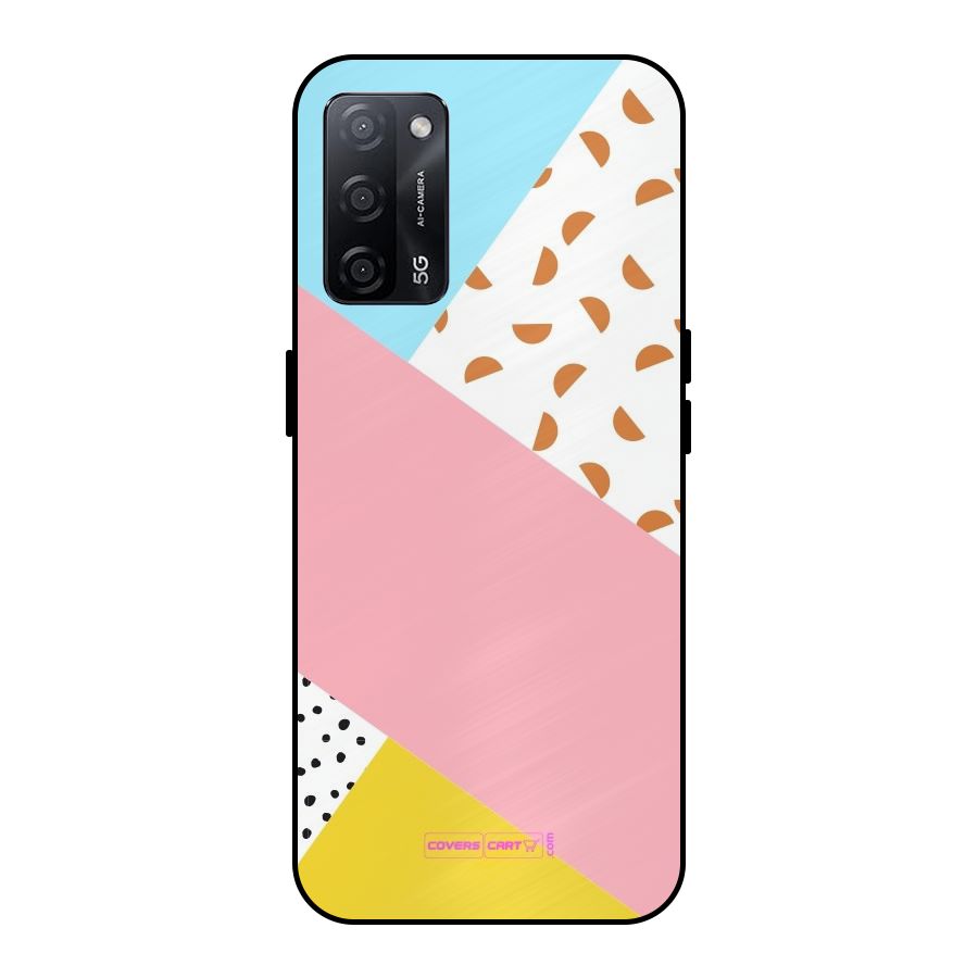 Colorful Abstract Metal Back Case for Oppo A53s 5G
