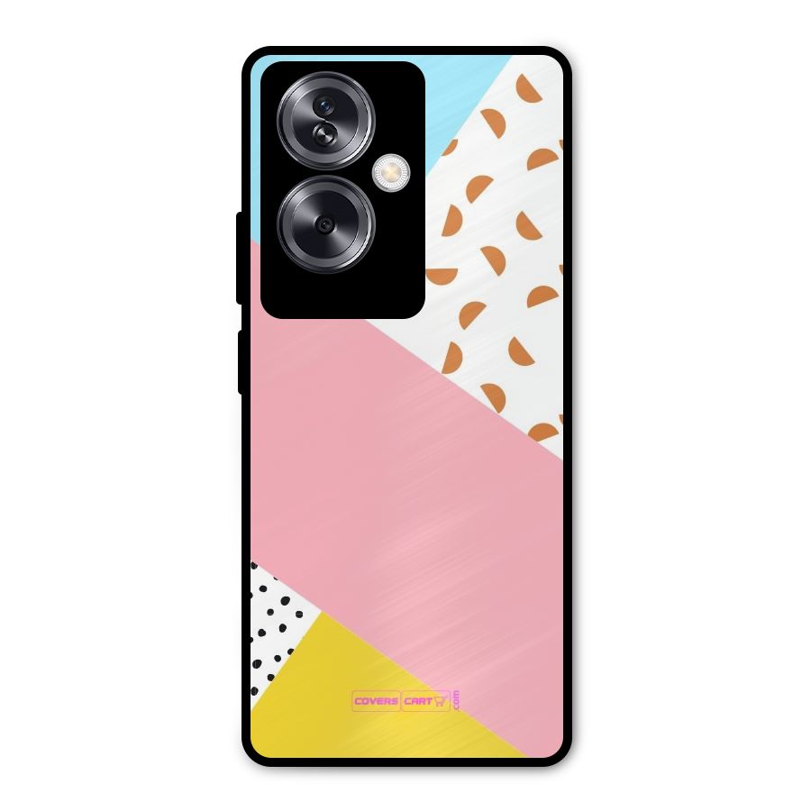 Colorful Abstract Metal Back Case for Oppo A79 5G