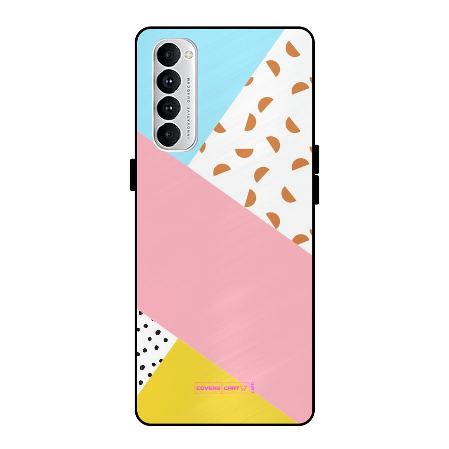 Colorful Abstract Metal Back Case for Oppo Reno4 Pro