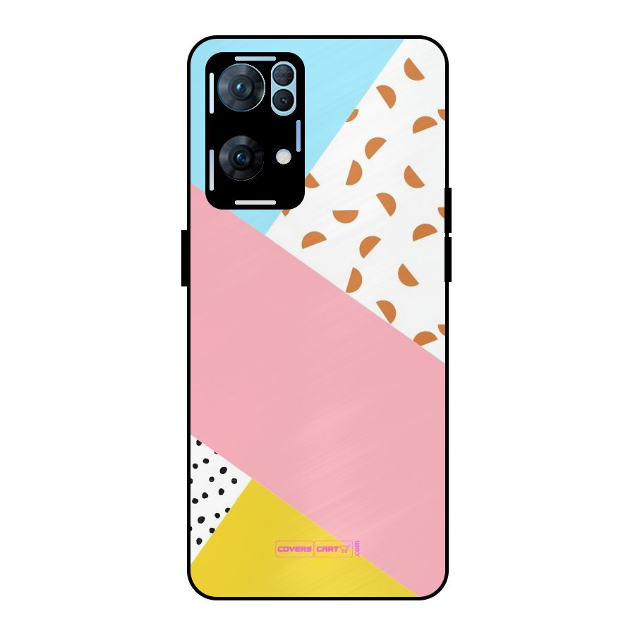 Colorful Abstract Metal Back Case for Oppo Reno7 Pro 5G