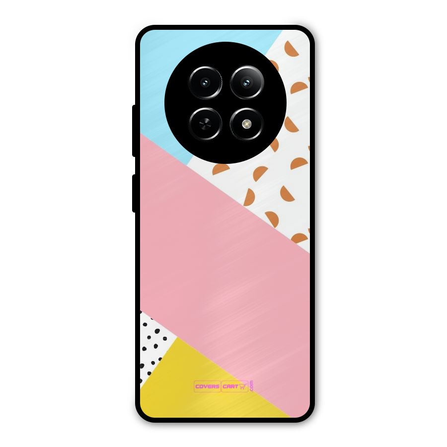 Colorful Abstract Metal Back Case for Realme Narzo 70x 5G