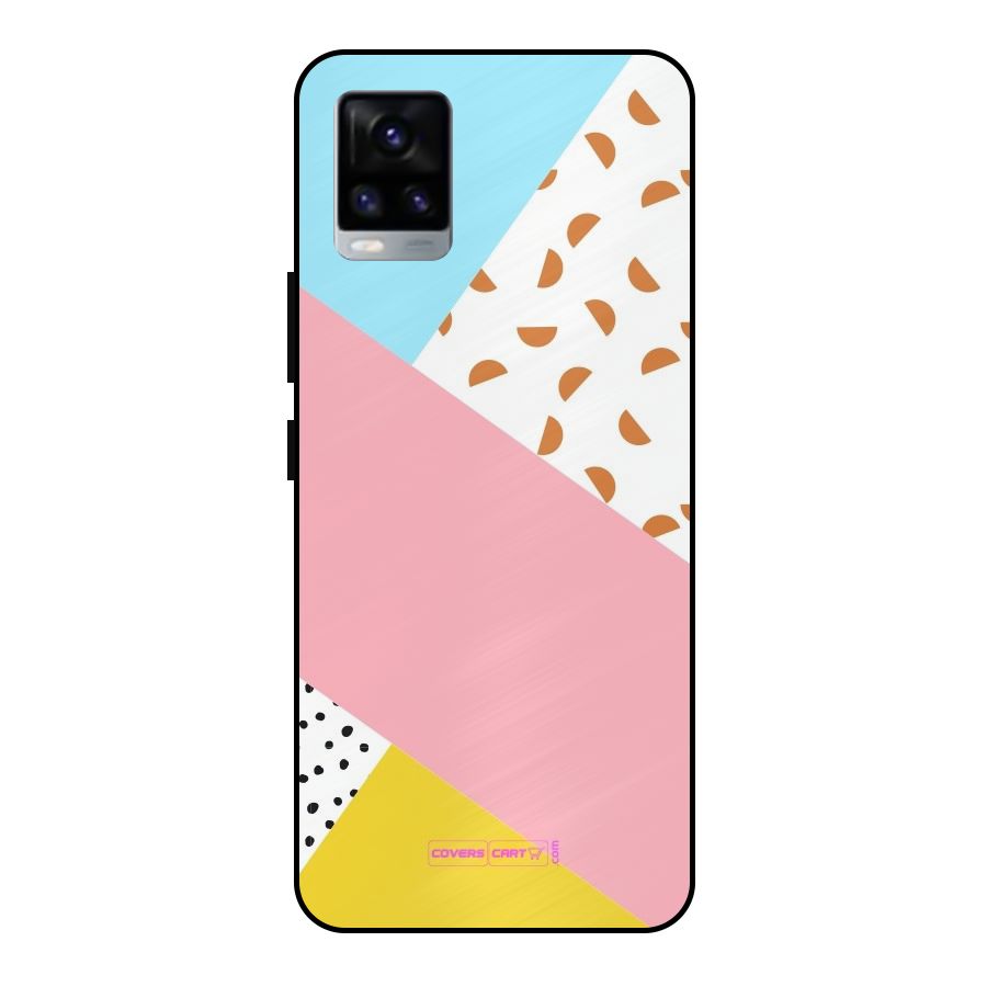 Colorful Abstract Metal Back Case for Vivo V20 2021