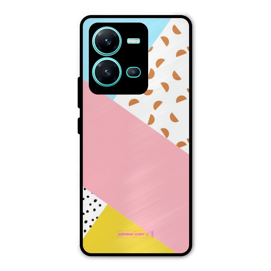 Colorful Abstract Metal Back Case for Vivo V25