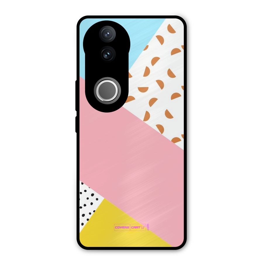 Colorful Abstract Metal Back Case for Vivo V50