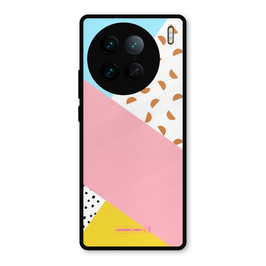 Colorful Abstract Metal Back Case for Vivo X90 Pro
