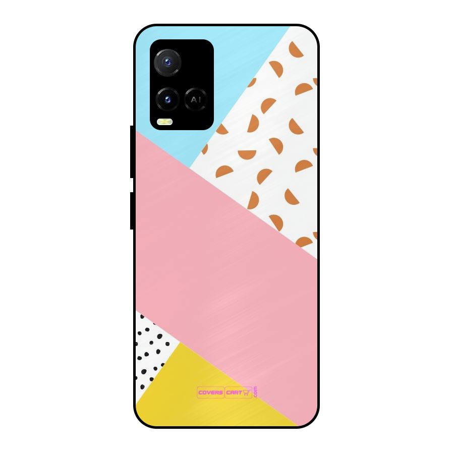 Colorful Abstract Metal Back Case for Vivo Y21A