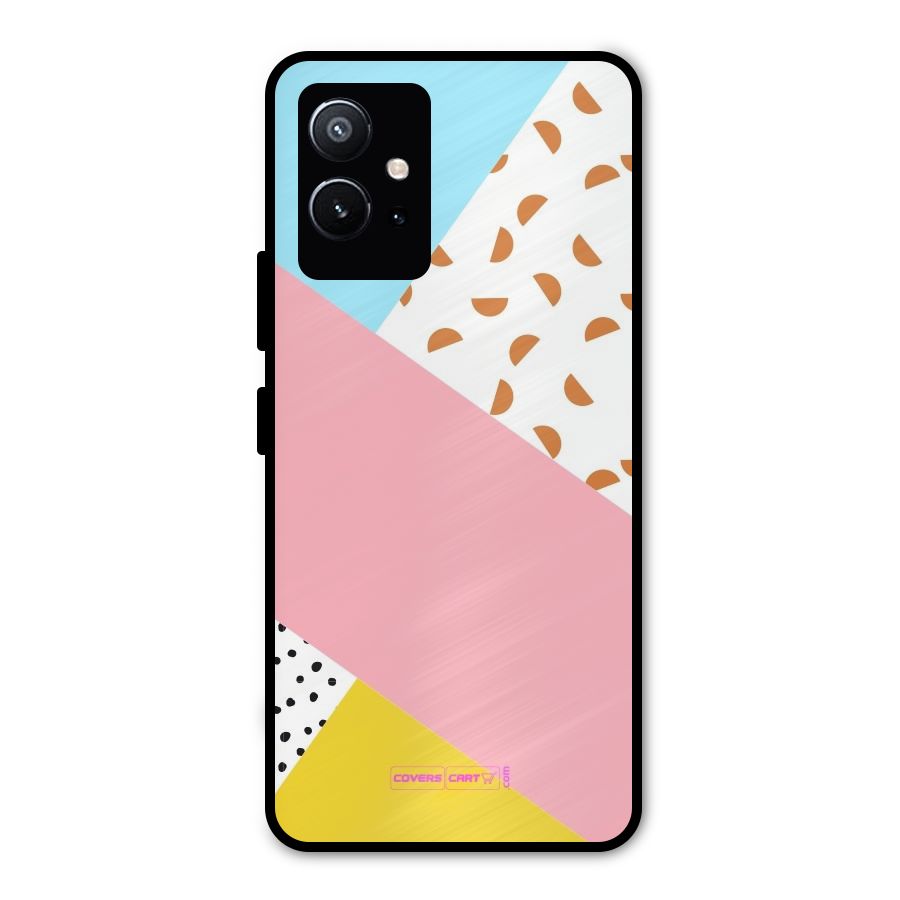 Colorful Abstract Metal Back Case for Vivo Y75 5G