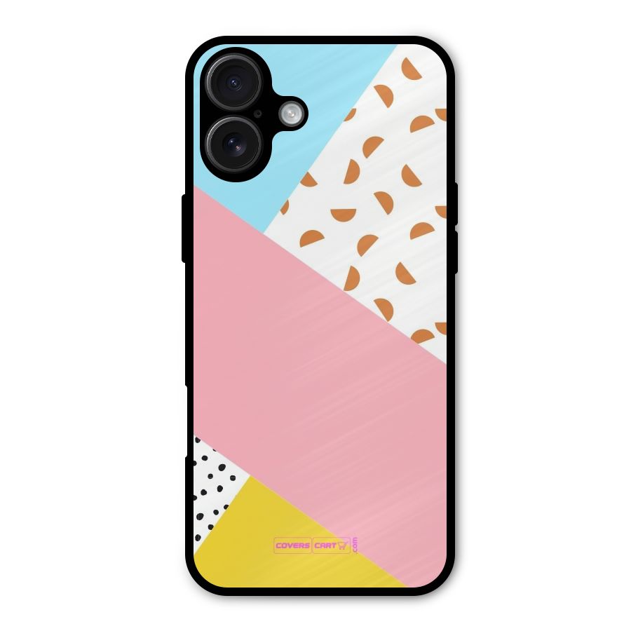 Colorful Abstract Metal Back Case for iPhone 16 Plus
