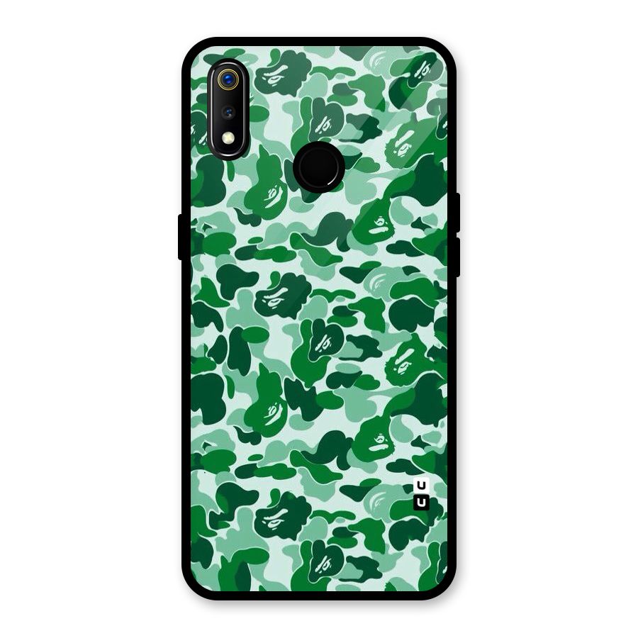 Colorful Camouflage Glass Back Case for Realme 3i