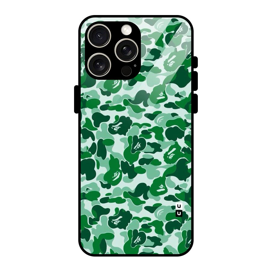 Colorful Camouflage Glass Back Case for iPhone 15 Pro Max