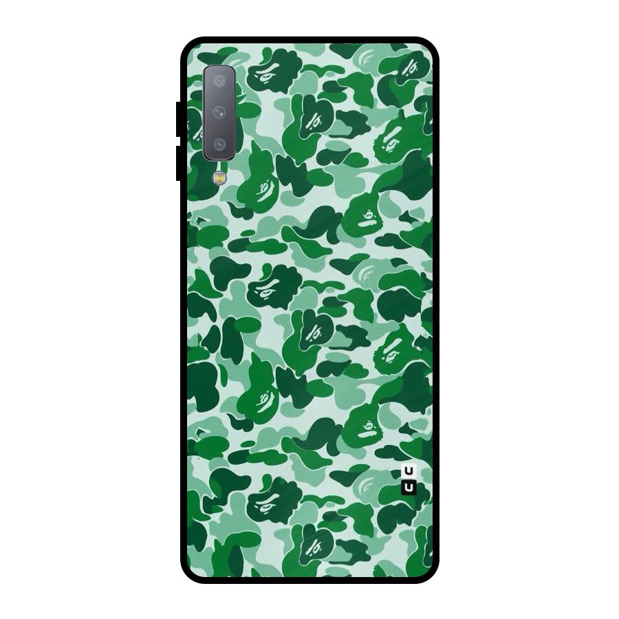 Colorful Camouflage Metal Back Case for Galaxy A7 (2018)